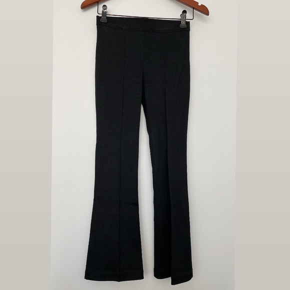 Helmut Lang Cropped Flare Rib Trouser in Black - Picture 3 of 10